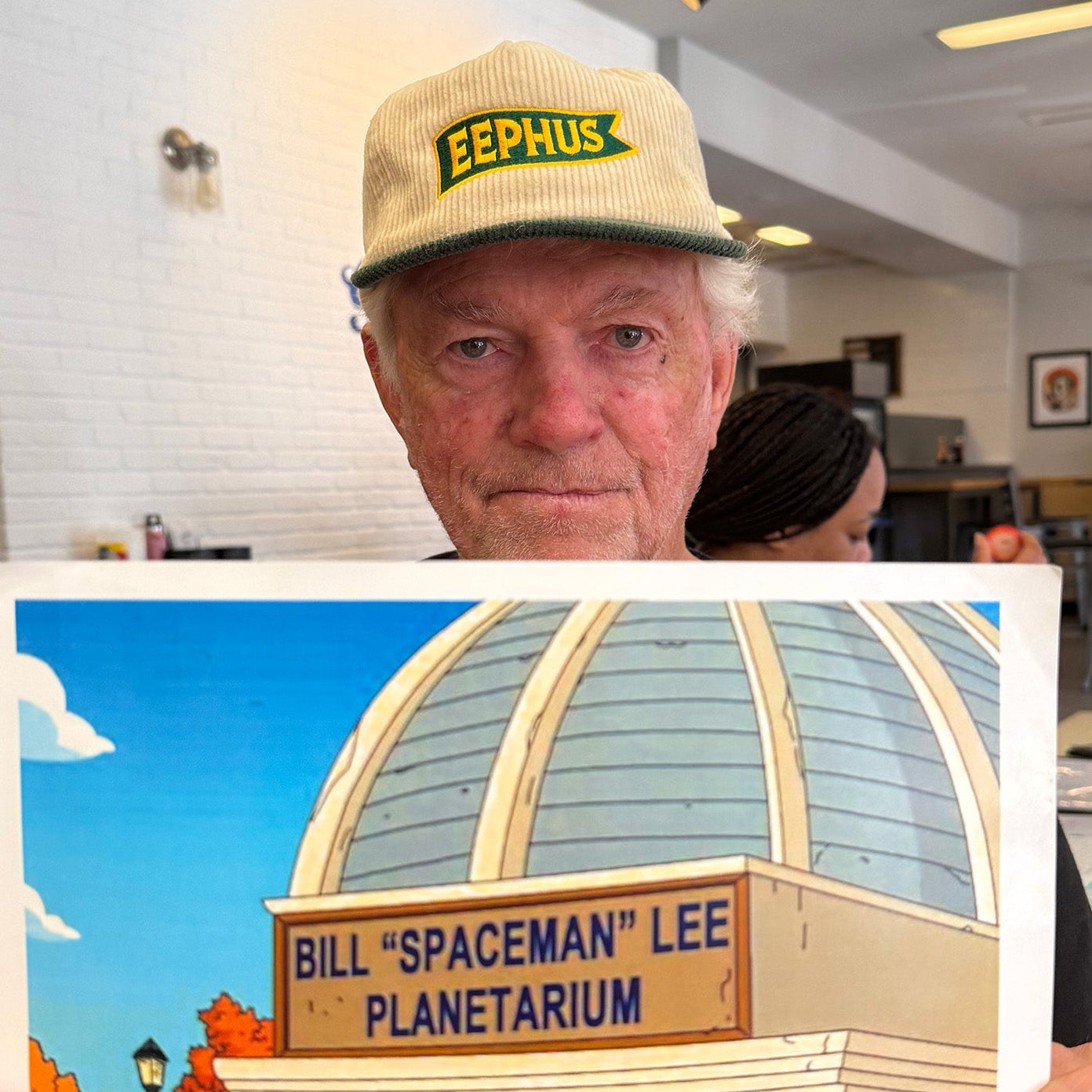 Pictured: Former Red Sox Pitcher Bill Lee wearing the Eephus Banner Hat