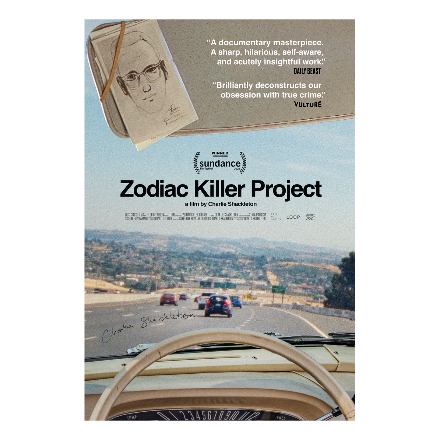 Zodiac Killer Project Signed Poster (Director Charlie Shackleton)